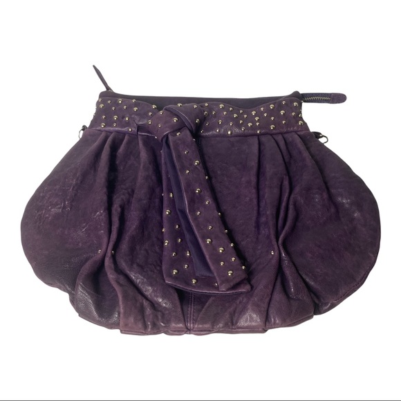 Junior Drake, Karel, Italian Leather, Textured Purple detachable gold tone chain - Picture 3 of 16